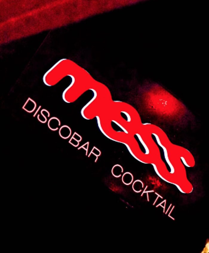MESS discobar cocktail sign